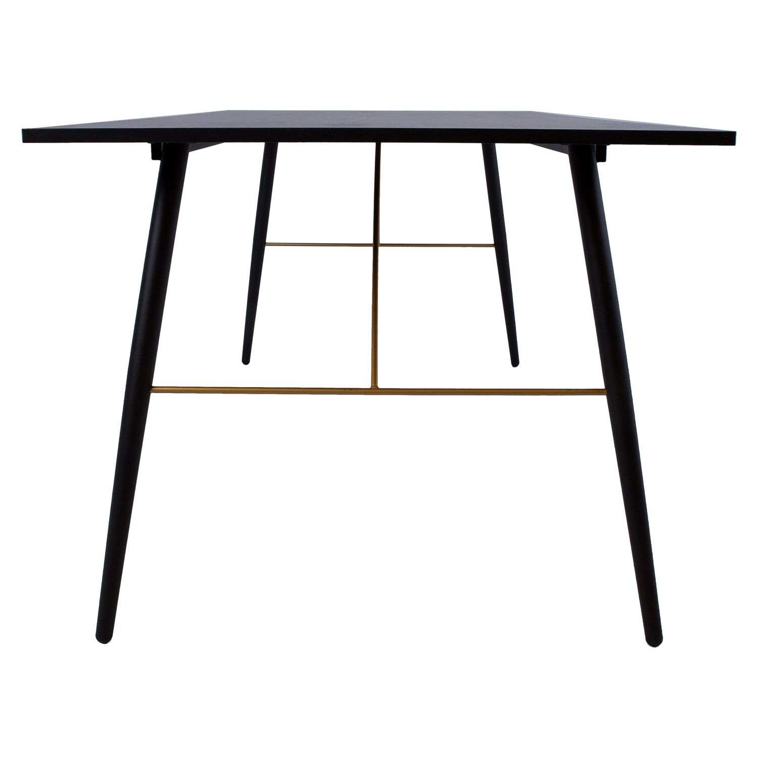 Söögilaud LUXEMBOURG 160x90xH75cm, must 45046 otsast vaade