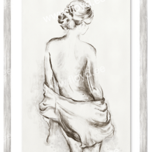 Maal raamiga, 50x70cm, naine salliga