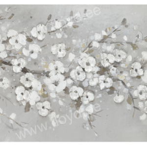 Õlimaal 50x150cm, valged kirsiõied