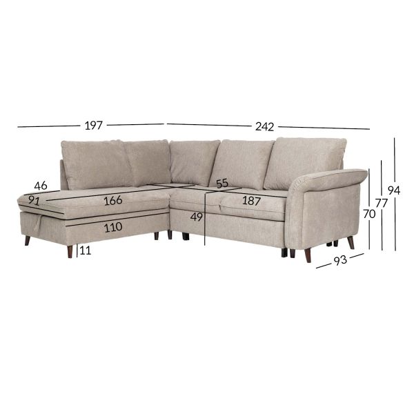 Nurgadiivanvoodi LINDY VN, helepruun (10)