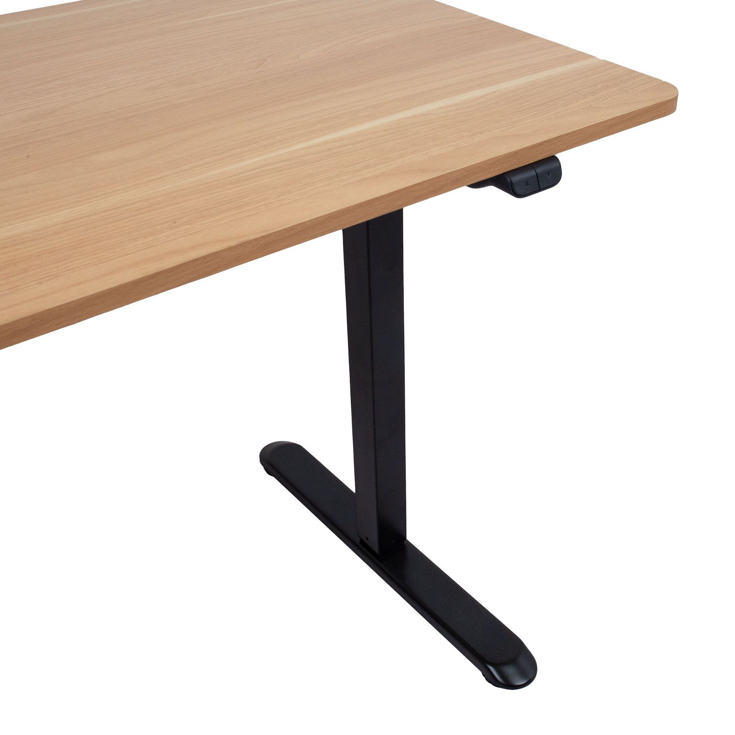 Töölaud ERGO LIGHT 1-mootoriga 120x60xH73-118cm, tamm:must K18708 nupud ja nurk