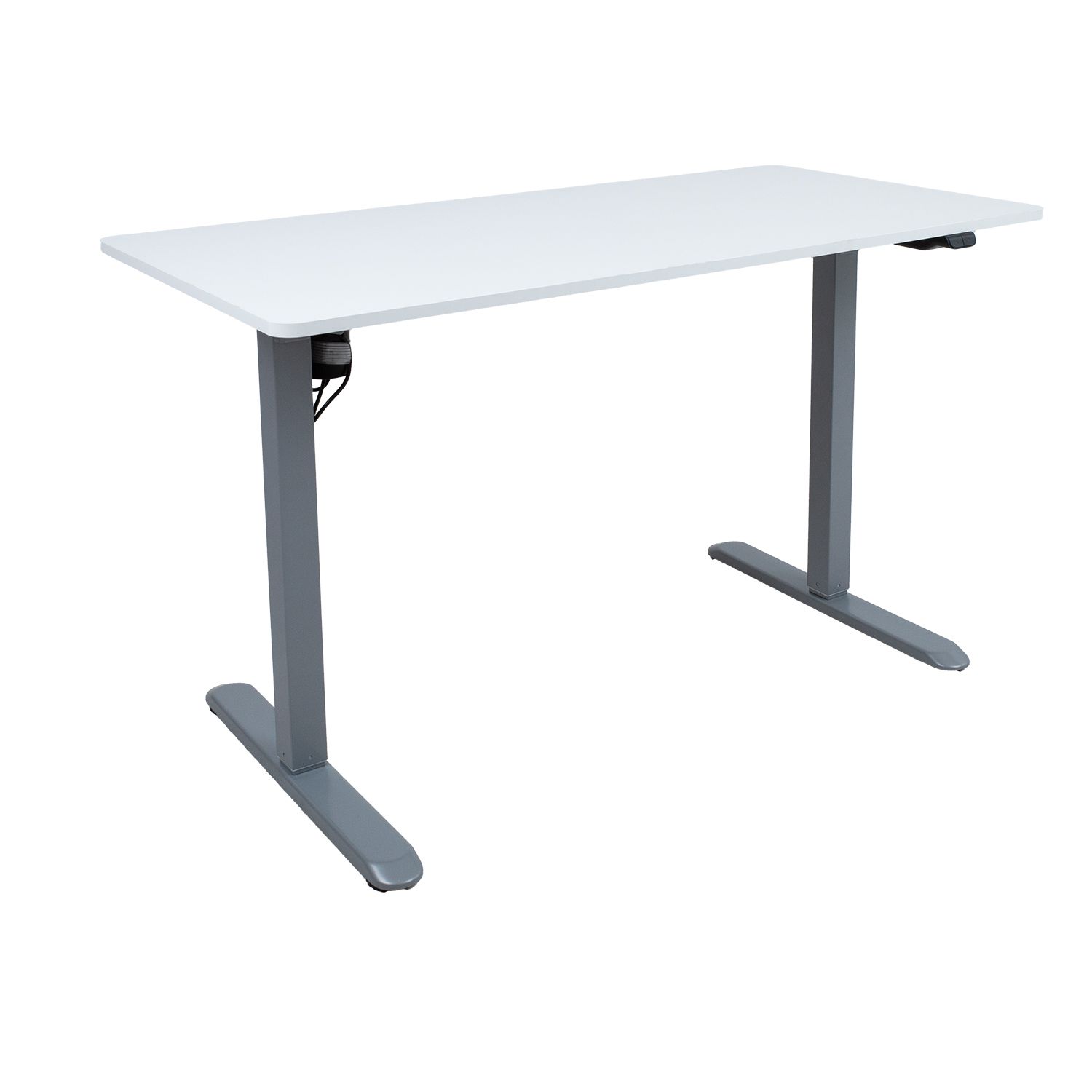 Töölaud ERGO LIGHT 1-mootoriga 120x60xH73-118cm, valge:hõbehall K187061