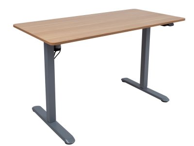 Töölaud ERGO LIGHT 1-mootoriga 120x60xH73-118cm, tamm/hõbehall K18706