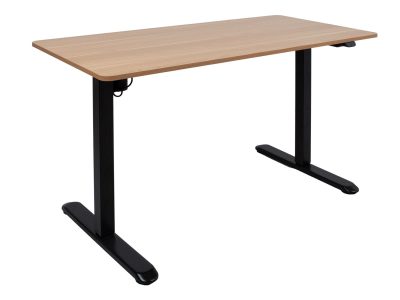 Töölaud ERGO LIGHT 1-mootoriga 120x60xH73-118cm, tamm/must K18708
