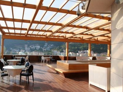 terrassi läbipaistev katus